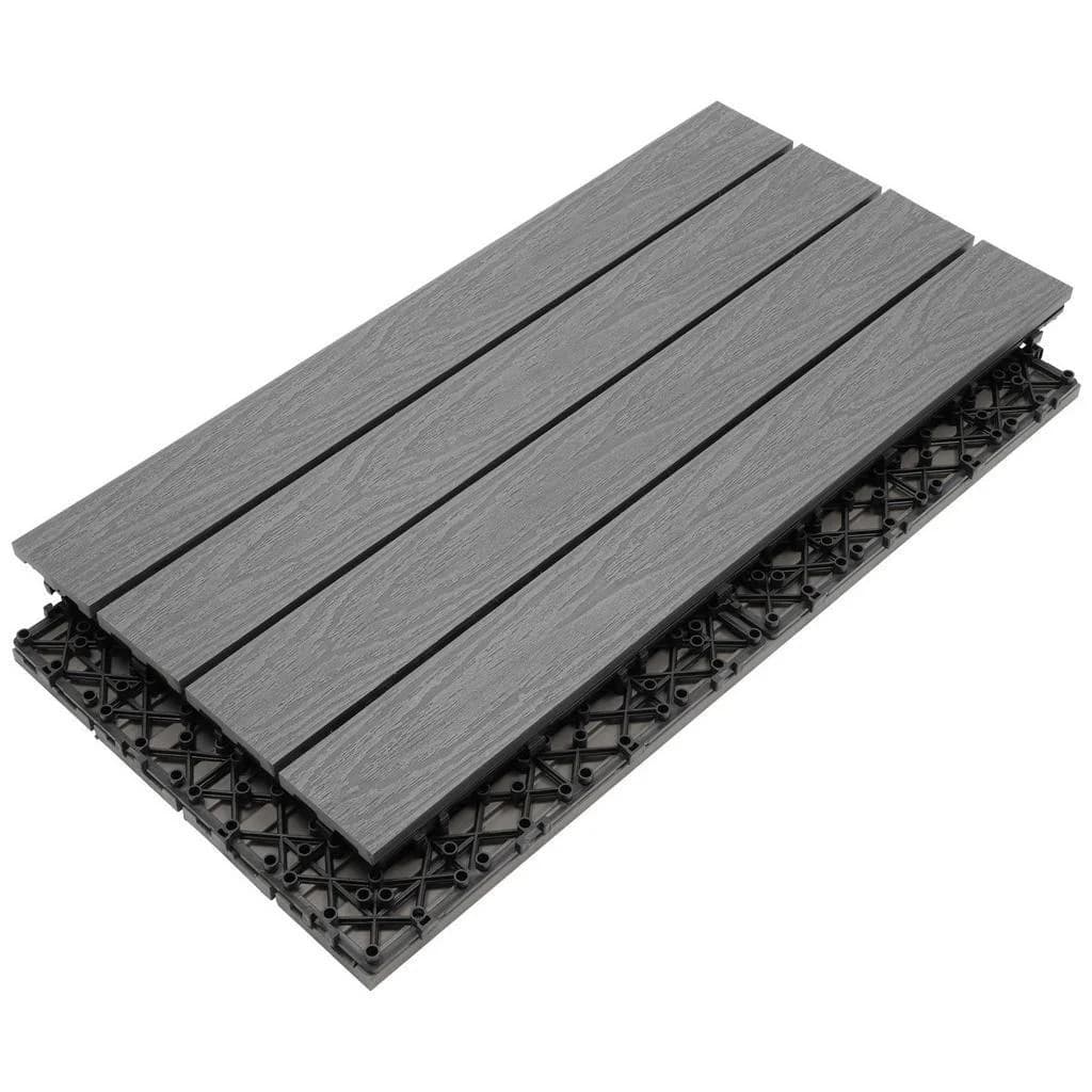 Ambia Garden Terrassenfliese WPC Grau 6er-Set