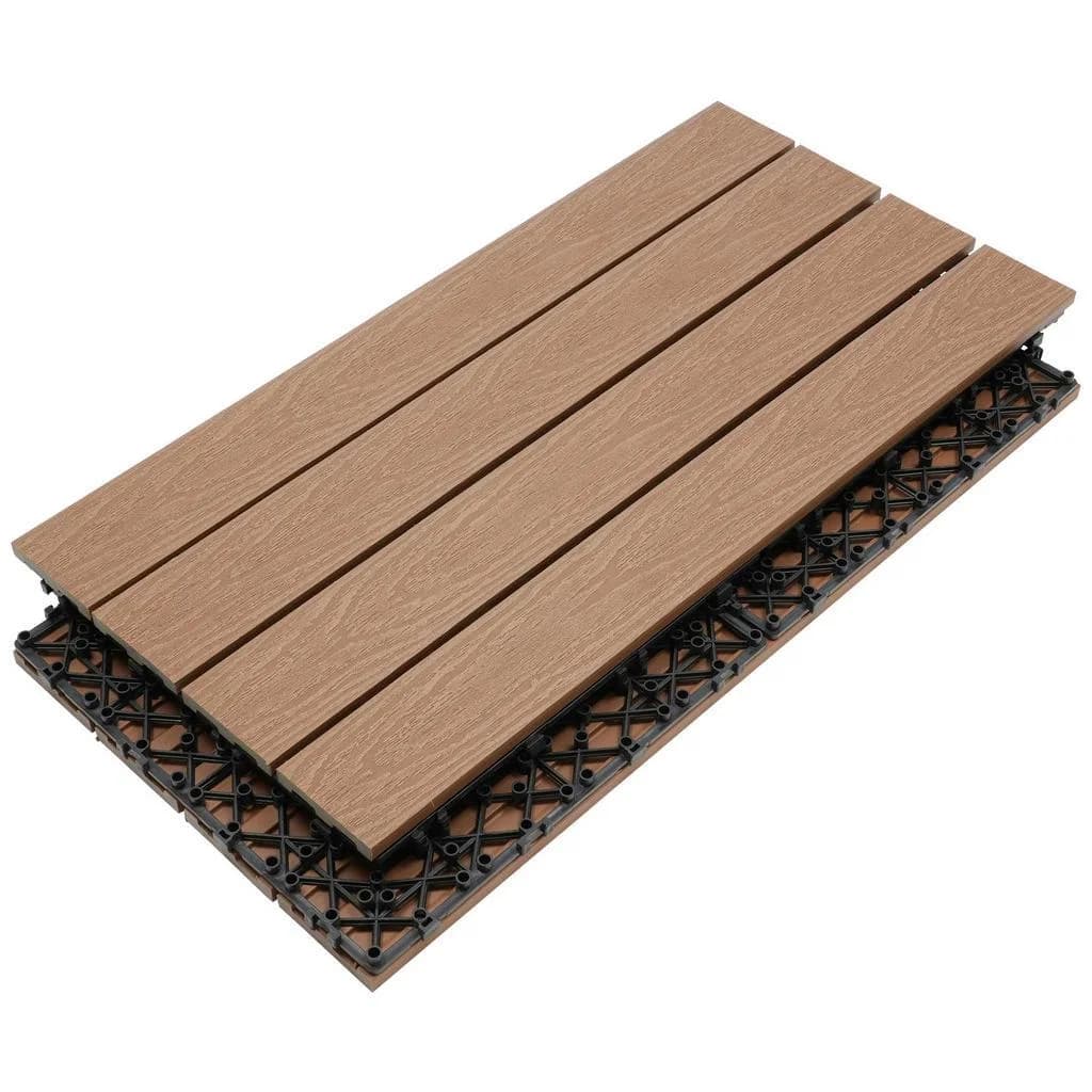 Ambia Garden Terrassenfliese WPC Teak 60x30 cm 6er-Set
