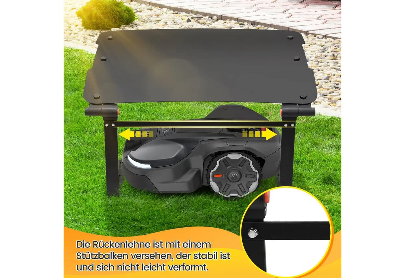 Clanmacy Mähroboter-Garage Klappbar Schwarz ABS-Kunststoff - Bild 5
