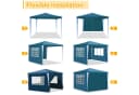 Clanmacy Pavillon Partyzelt Wasserdicht mit Fenster 3x3m/3x6m Bild 3