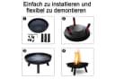 Clanmacy Feuerschale Garten Schwarz Verzinktes Eisen Bild 5