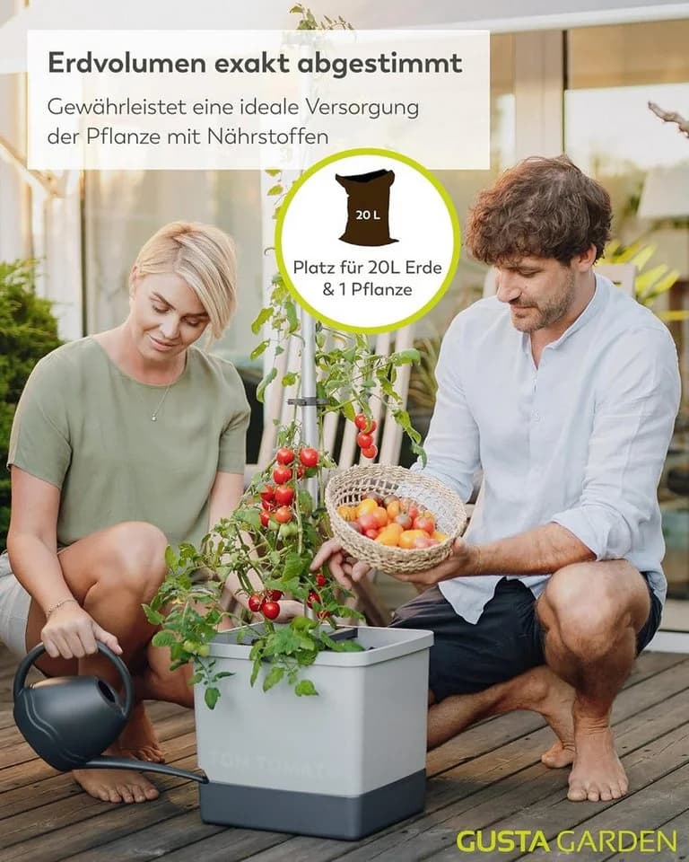 Gusta Garden Tomatentopf TOM TOMATO inkl. Rankhilfe und Bewässerungssystem - Bild 5
