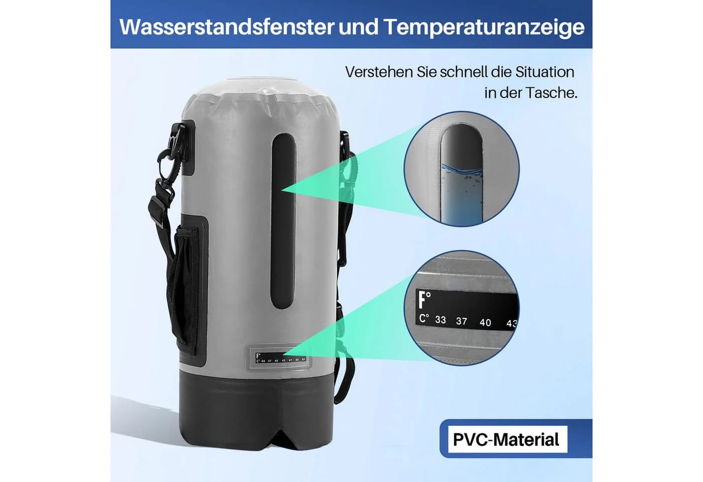 Clanmacy Gartendusche 12L mit Pumpe Grau - Bild 4