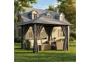 GUNJI Pavillon 3,3x3,3m Wasserdicht Grau Schwarz Gartenpavillon Bild 2