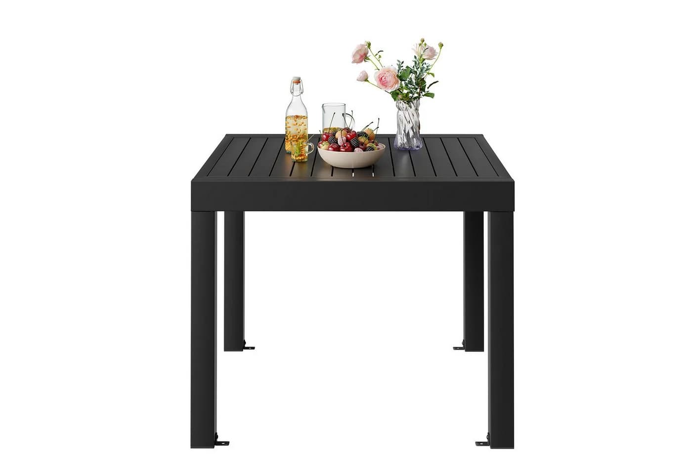 GUNJI Ausziehbarer Aluminium Gartentisch für 4-10 Personen Grau/Braun - Bild 4