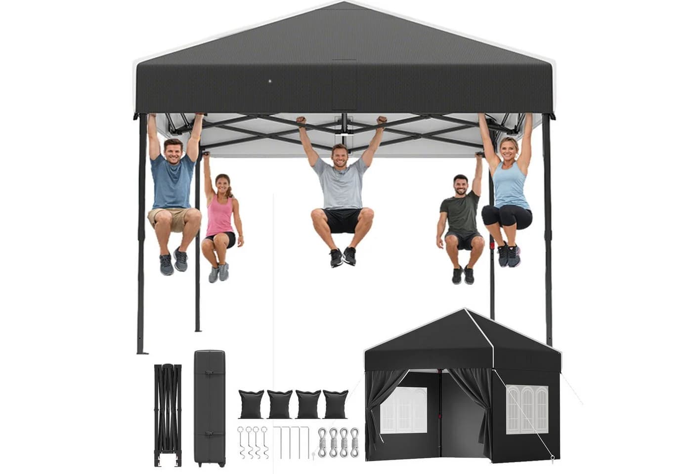 HOMALL Pavillon winterfest und wasserdicht 3x3/3x4.5/3x6m Faltpavillon Gartenpavillon - Bild 2