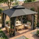 GUNJI Pavillon 3x3m Gartenpavillon mit Blumenkasten Bild 2