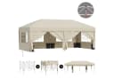 HOMALL Faltpavillon 3x3/3x6 m Beige/Grau/Blau UV-Schutz Bild 2