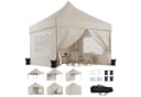 GUNJI Faltpavillon 3x3m Beige UV50+ höhenverstellbar Bild 1