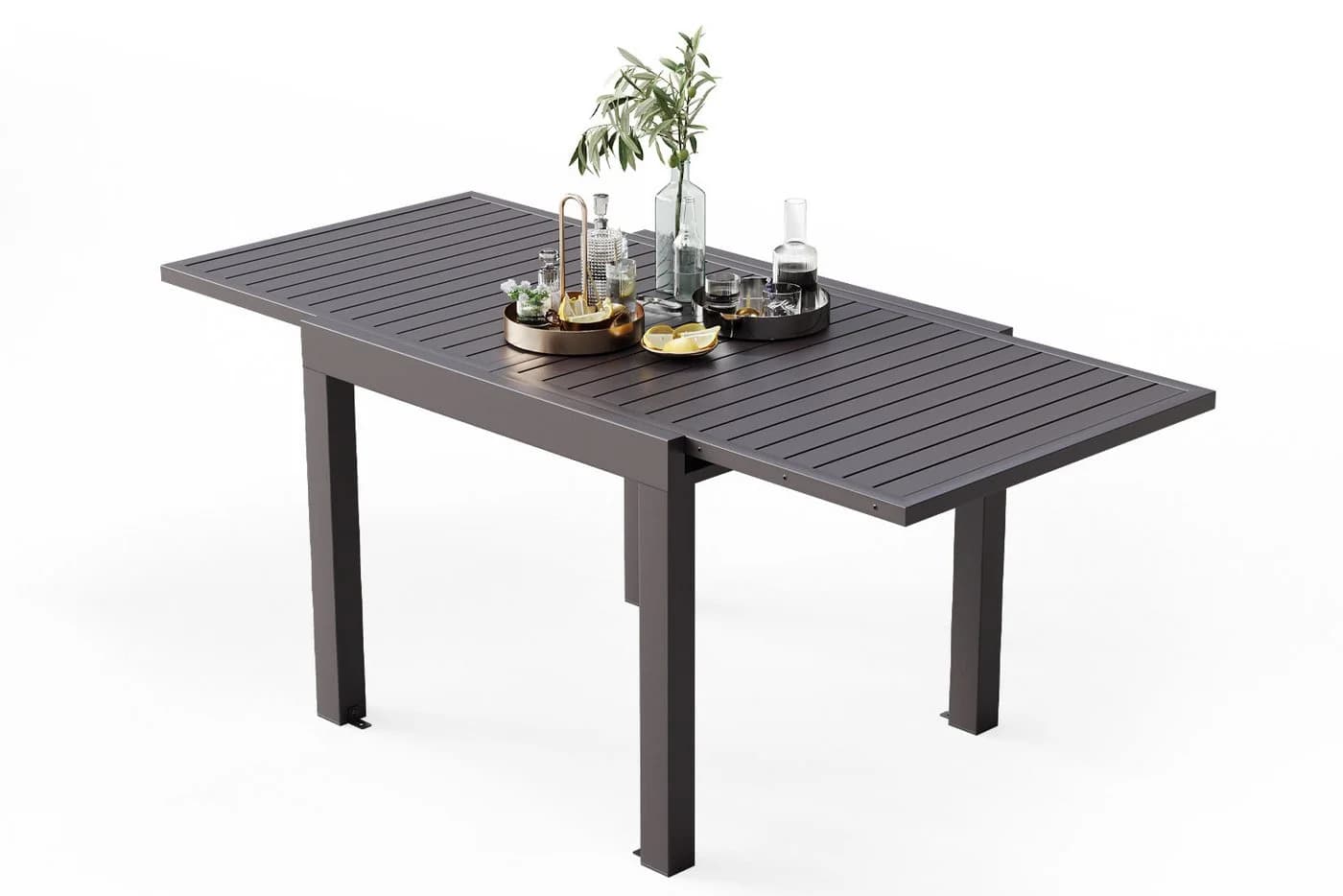 HOMALL Aluminium Gartentisch Ausziehbar Braun - Bild 2