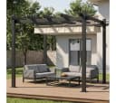 HOMALL Pavillon Pergola mit Aluminiumrahmen und ziehbare Markise Bild 2
