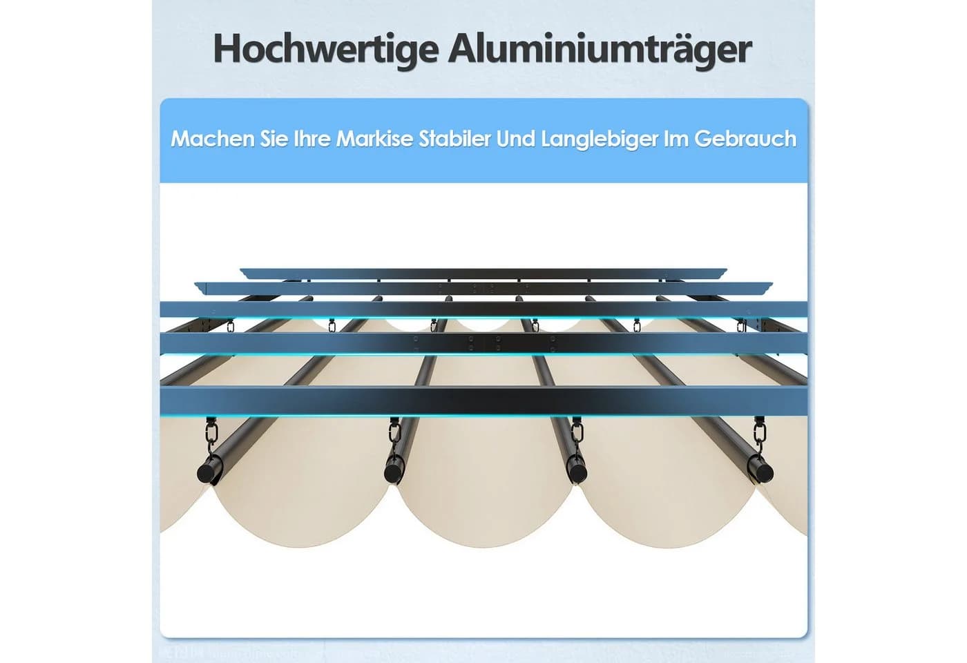 HOMALL Pavillon Pergola mit Aluminiumrahmen und ziehbare Markise - Bild 5
