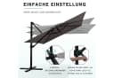HOMALL Sonnenschirm mit Ständer, 360° drehbar, UV-Schutz 50+, Grau Bild 4