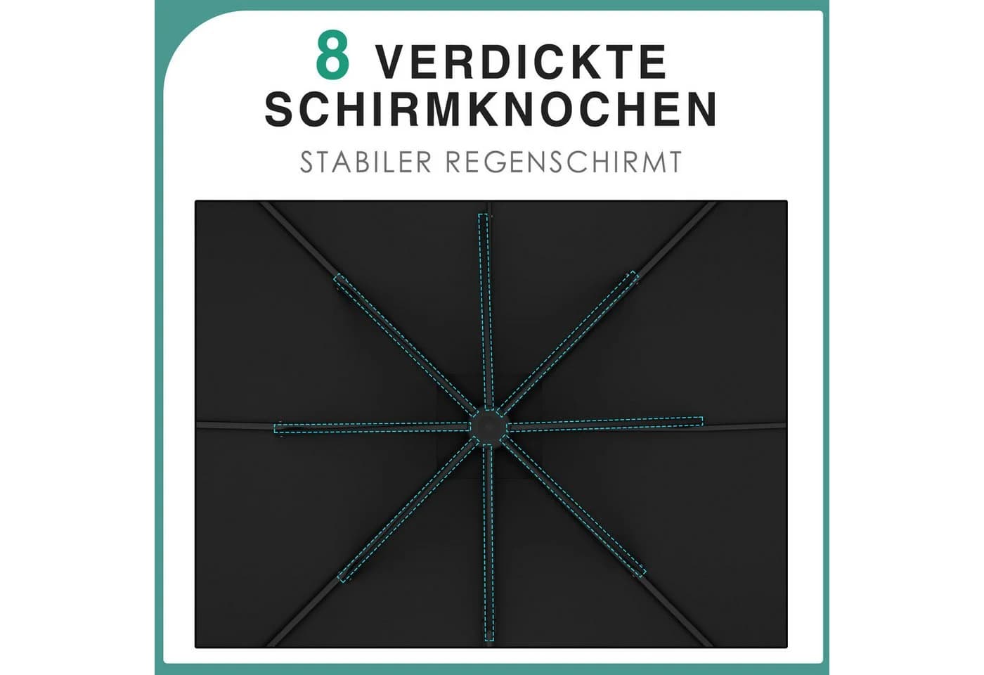HOMALL Sonnenschirm mit Ständer, 360° drehbar, UV-Schutz 50+, Grau - Bild 5