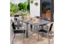 GUNJI Gartenstuhl-Set Stapelbar Aluminium Ausziehbarer Tisch Bild 1