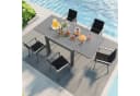 GUNJI Gartenstuhl-Set Stapelbar Aluminium Ausziehbarer Tisch Bild 4