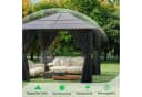 HOMALL Gartenpavillon Aluminium mit LED-Beleuchtung und Windschutz Bild 3