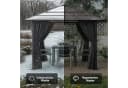 HOMALL Gartenpavillon Aluminium mit LED-Beleuchtung und Windschutz Bild 4