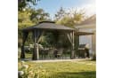HOMALL Pavillon Extend Grillpavillon Grau mit ausklappbarer Seitenveranda Bild 2