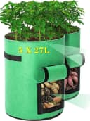 Clanmacy Pflanzsack Grün Atmungsaktiv mit Sichtfenster 5er Set Bild 2
