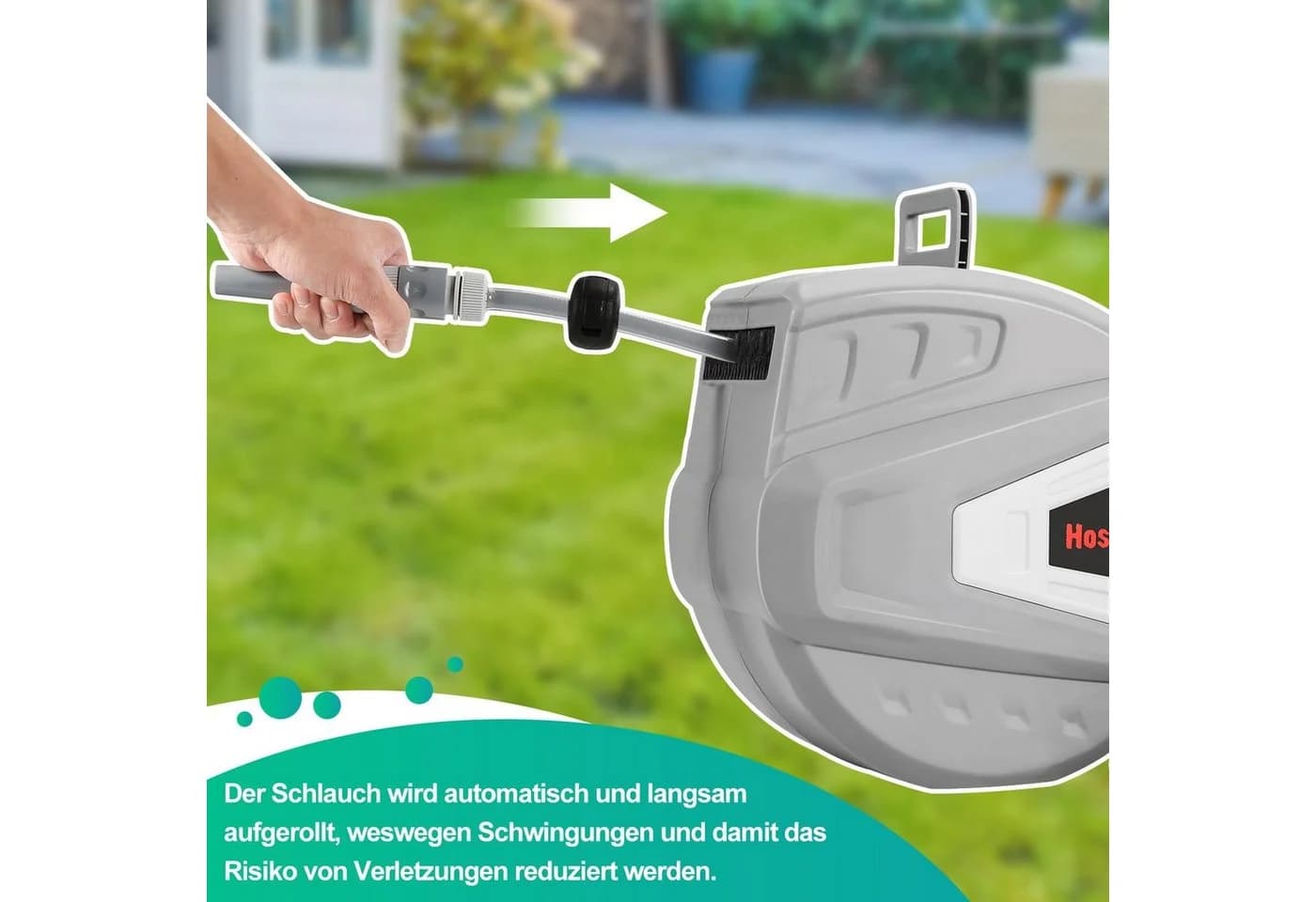 Clanmacy Schlauchtrommel 30m mit 9-Funktionen Brause & Wandhalterung - Bild 5