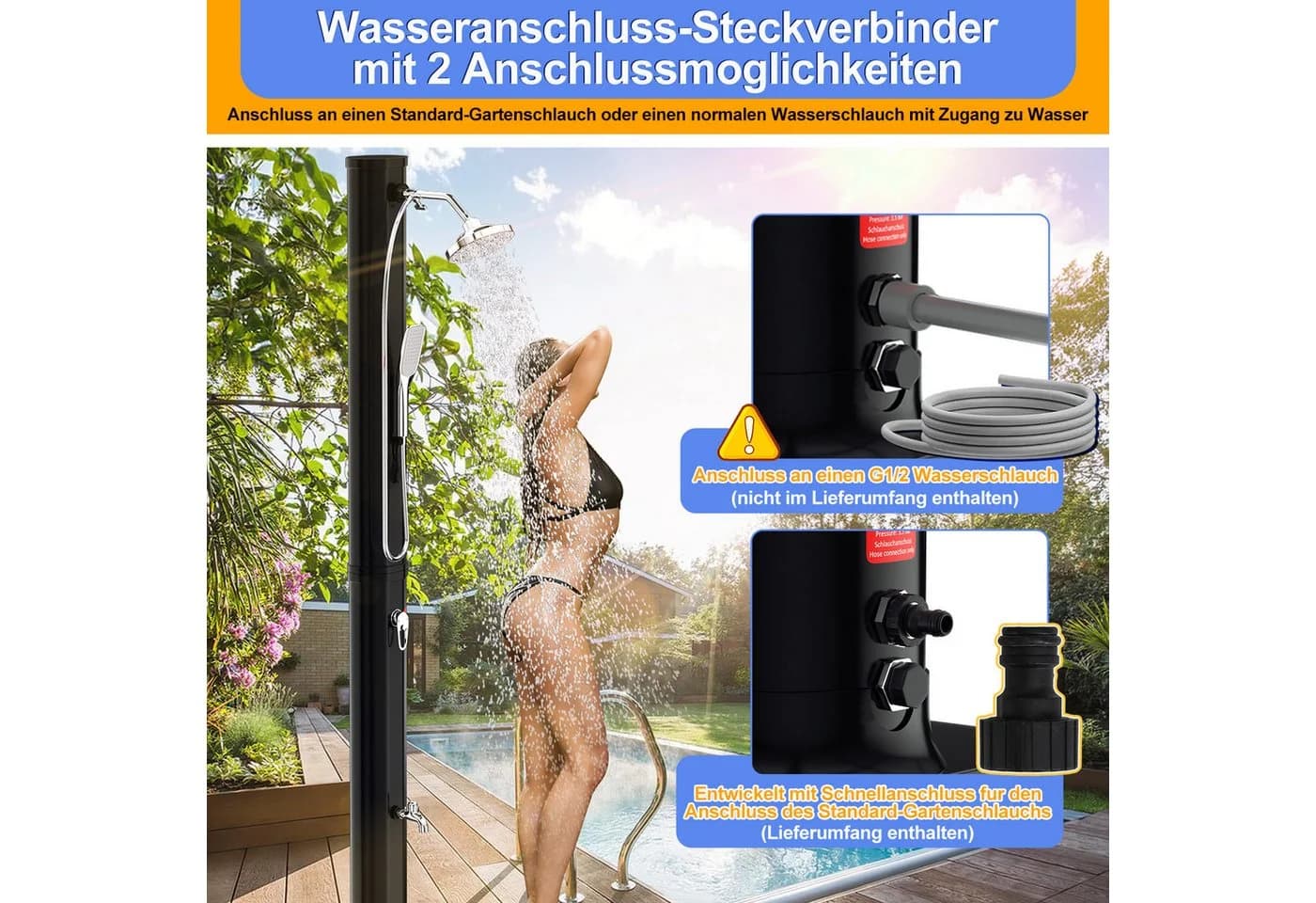 Clanmacy Solardusche 35L mit Fußdusche & Schutzhaube - Bild 4