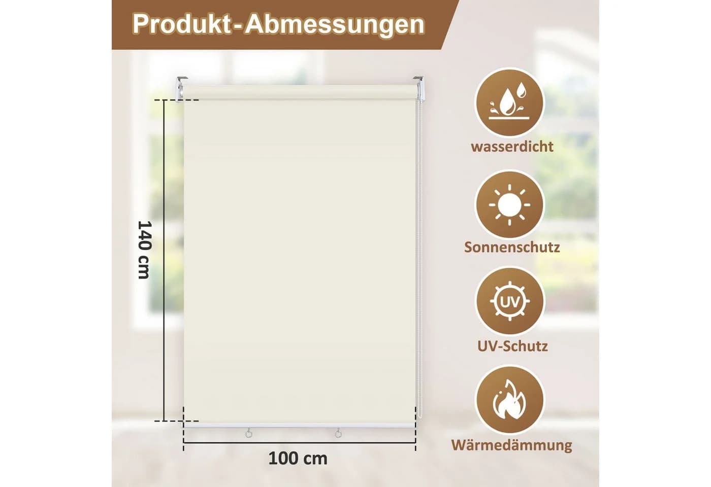Clanmacy Senkrechtmarkise Außenrollo Balkonmarkise Vertikalmarkise Sichtschutz UV-Schutz