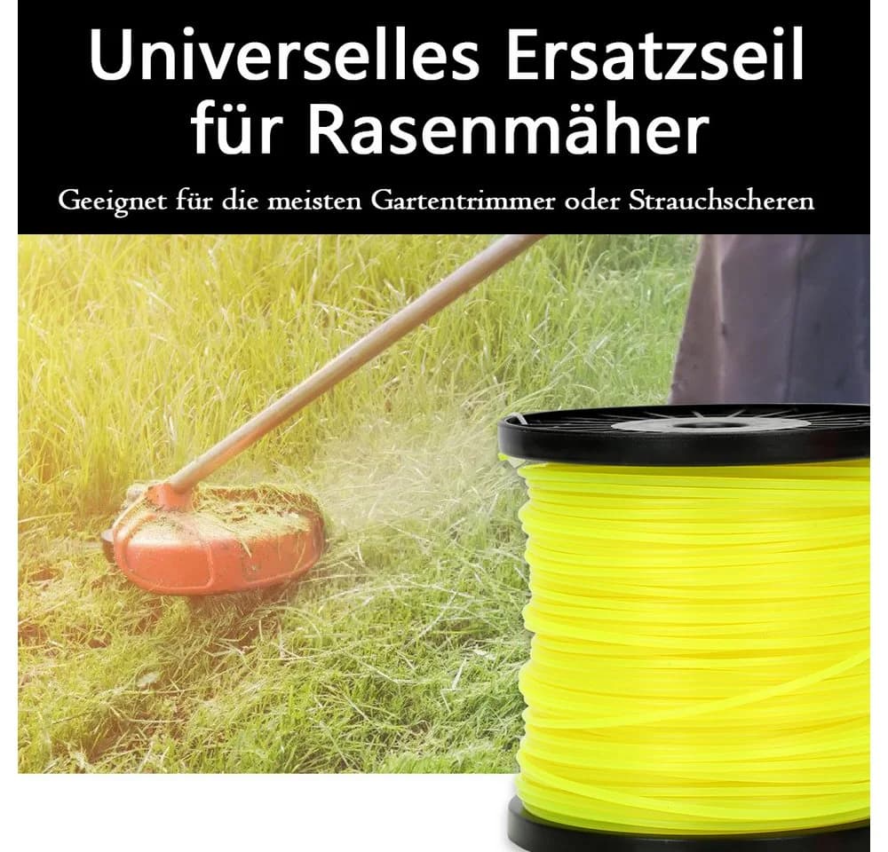 Clanmacy Trimmerfaden Rund 100m 2,4mm Mähfaden Rasentrimmer Faden Gelb - Bild 3