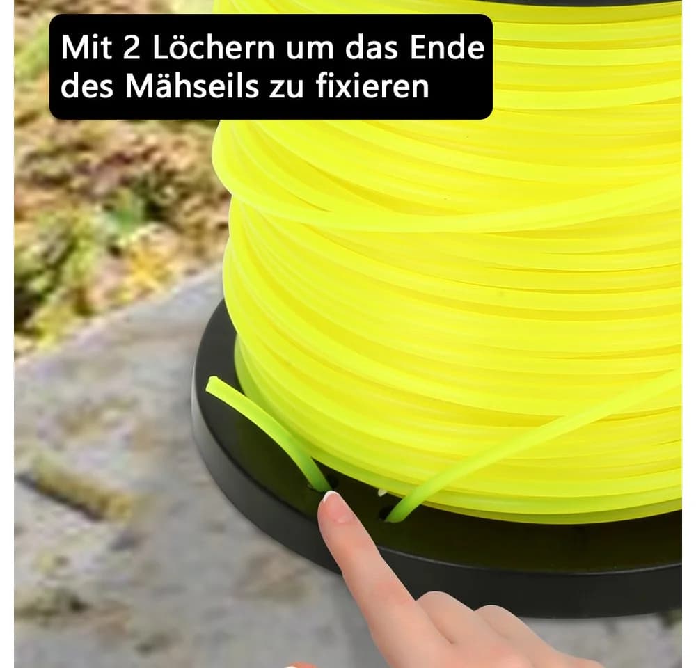 Clanmacy Trimmerfaden Rund 100m 2,4mm Mähfaden Rasentrimmer Faden Gelb - Bild 4