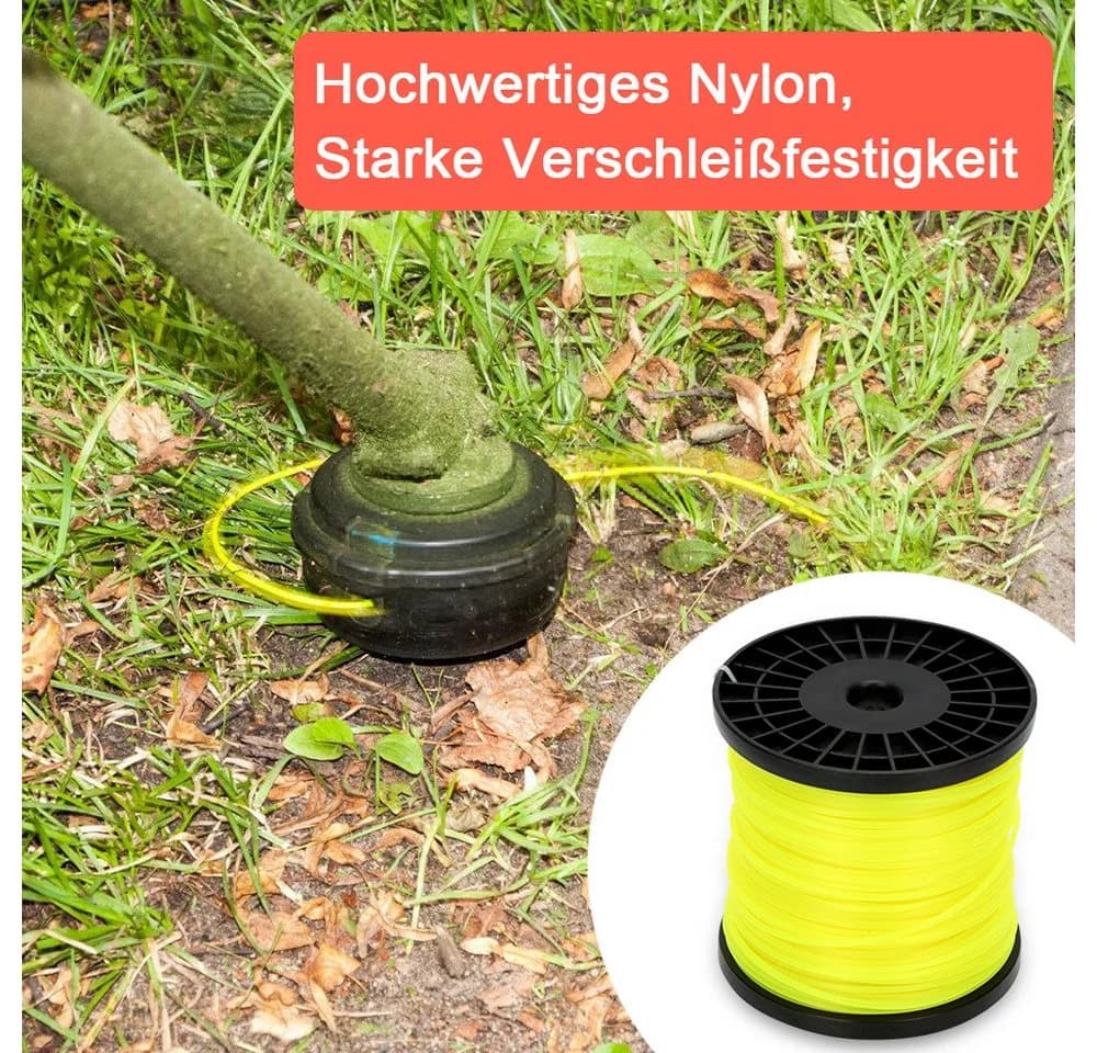 Clanmacy Trimmerfaden Rund 100m 2,4mm Mähfaden Rasentrimmer Faden Gelb - Bild 5