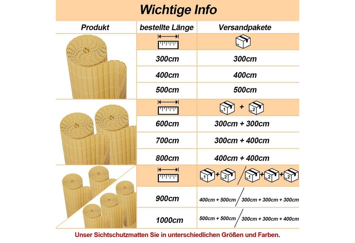 Clanmacy Balkonsichtschutz PVC Matte UV-beständig