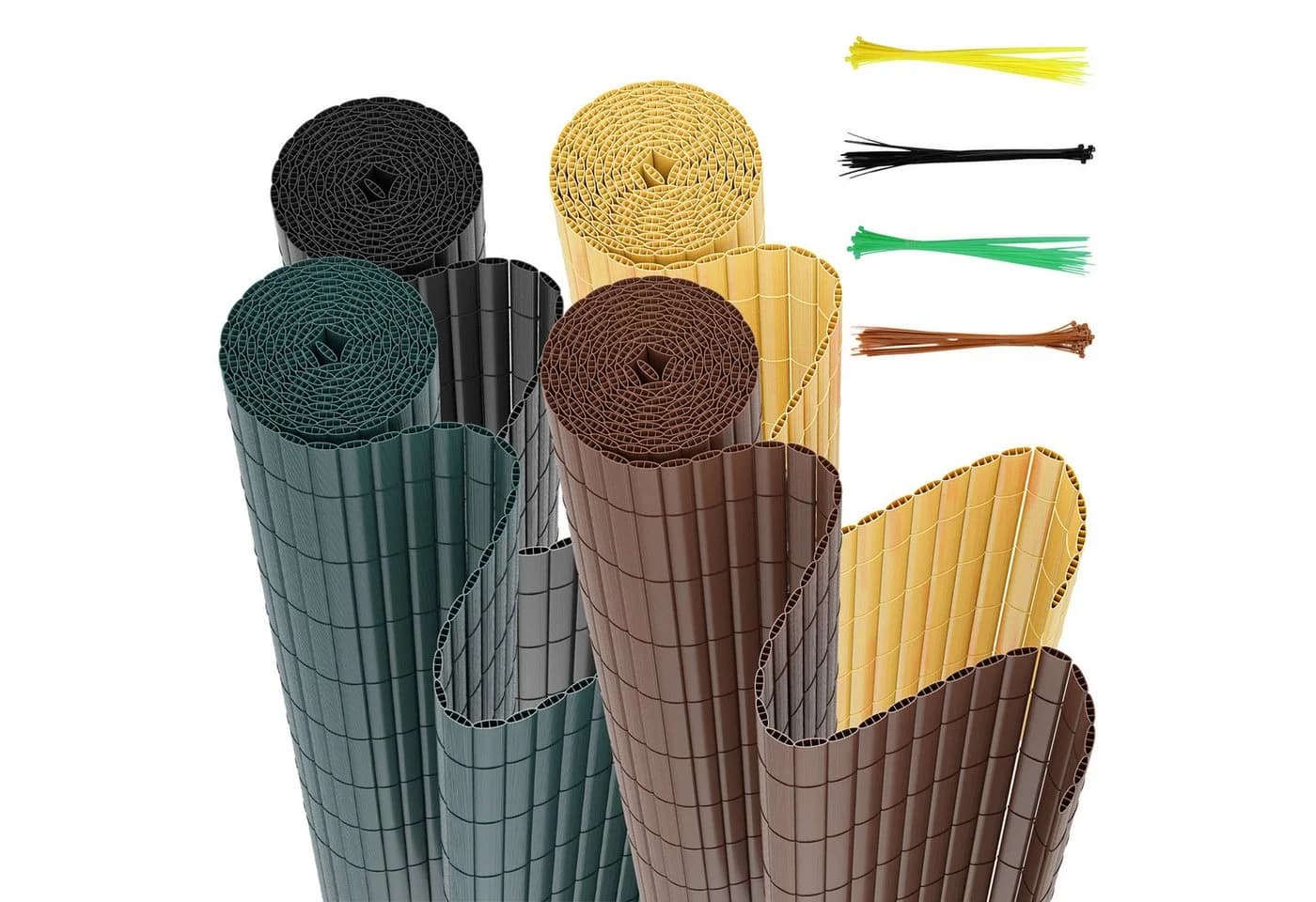 Clanmacy PVC Balkonsichtschutz Braun Sichtschutzmatte - Bild 2