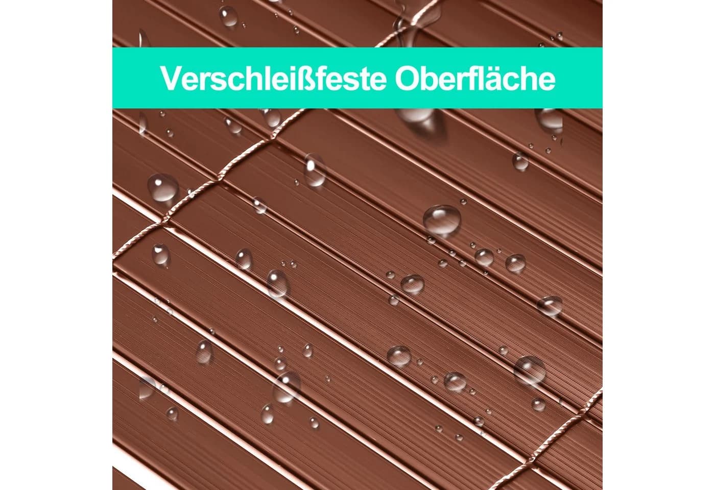 Clanmacy PVC Balkonsichtschutz Braun Sichtschutzmatte - Bild 4