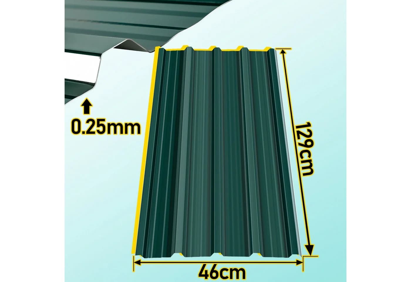 Clanmacy Trapezblech Deckenplatten 129x46 cm Grün