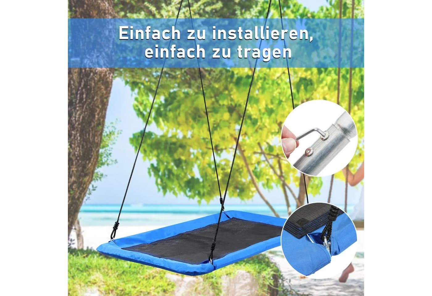 Clanmacy Nestschaukel XXL 160cm Baumschaukel Bis 300kg - Bild 3