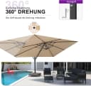 PURPLE LEAF Sonnenschirm Rechteckig Beige 360° drehbar Bild 4