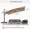 PURPLE LEAF Sonnenschirm Quadratisch Beige 400x400 cm Bild 1