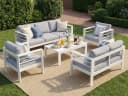 MeXo Gartenlounge-Set 5-tlg. Aluminium mit Kissen Weiss Bild 2