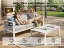 MeXo Gartenlounge-Set 5-tlg. Aluminium mit Kissen Weiss Bild 5
