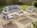 MeXo Gartenlounge-Set XXL Aluminium Outdoor weiß 5-tlg. Bild 2