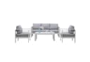 MeXo Gartenlounge-Set 4-tlg. Weiß Aluminium Wetterfest mit Kissen Bild 1