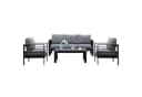 MeXo Gartenlounge-Set 4-5 Personen Aluminium Schwarz Wetterfest Bild 1