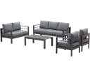 MeXo Gartenlounge-Set 5-tlg. Grau Aluminium mit Kissen Bild 1