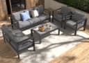 MeXo Gartenlounge-Set 5-tlg. Grau Aluminium mit Kissen Bild 2