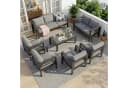 MeXo Gartenlounge-Set 5-tlg. Grau Aluminium mit Kissen Bild 4