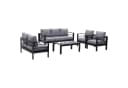 MeXo Gartenlounge-Set 5-tlg. Aluminium Schwarz mit Kissen Bild 1