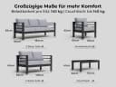 MeXo Gartenlounge-Set 5-tlg. Aluminium Schwarz mit Kissen Bild 4
