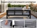 MeXo Gartenlounge-Set 5-tlg. Aluminium Schwarz mit Kissen Bild 5
