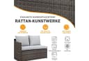 MeXo Loungeset 7-tlg. Grau Poly Rattan mit Esstisch Bild 5