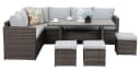 MeXo Gartenlounge-Set 7-tlg. Grau Poly Rattan für 8-10 Personen Bild 1